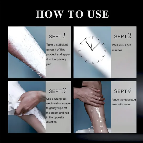 60g Hair Removal Cream for Men and Women, Painless, Quickly, Completely, Smooth and Refreshing, Reshaping Confidence, Enjoy Silky Skin - Image 3