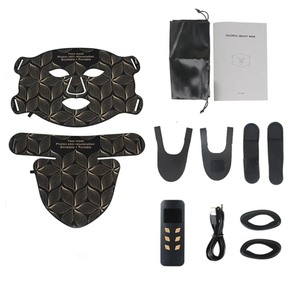 LED Facial Mask with Neck 8 color Near-infrared Red Facial and Neck Photon Oil Control Skin Firming Whitening and Anti Rednes - Image 6