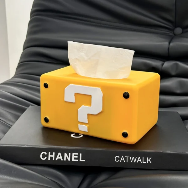 Miniso Creative Mario Tissue Box Home Living Room Ornament Dining Table Cute Interesting Question Mark Paper Box ﻿ - Image 4