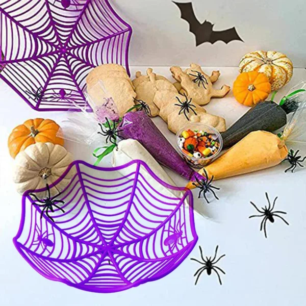 1PC - Halloween Props Spider Web Water Fruit Basket Holiday Snack Storage Plate Candy Plate Decoration - Image 5