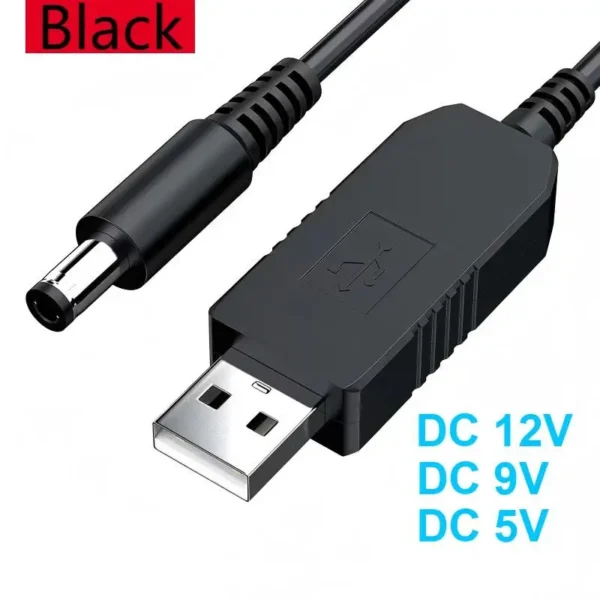 5.5*2.1mm WiFi to Power Bank Cable Connector DC 5V to 12V etc USB Cable Boost Converter Boost Cable - Image 2