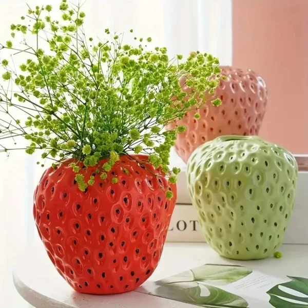 Creative Strawberry Shaped Vase for Flower Arrangement Living Room Home Decoration Decoration Flower Pot - Image 5