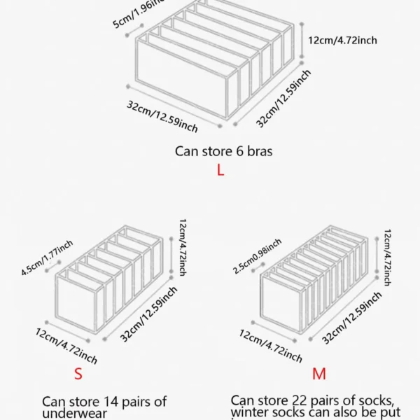 1PC- Closet Organizer for Socks Home Separated Underwear Storage Box 7/9/11 Grids Jeans Bra Organizer Foldable Drawer Organizer - Image 6