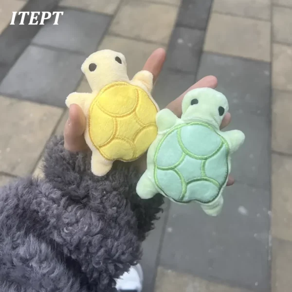 Dog Toy Mini Turtle Plush Chew Toy for Puppies Teething Relief Interactive Bite Resistant Dog Toy Dental Health Safe Fun Play - Image 5