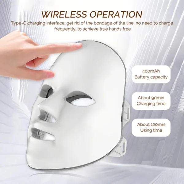 7 Colors Photon Facial LED Mask Red Light Anti-Wrinkle Rejuvenation Skin Care LED Face Mask Beauty SPA Ance Repair Skin Brighten - Image 5