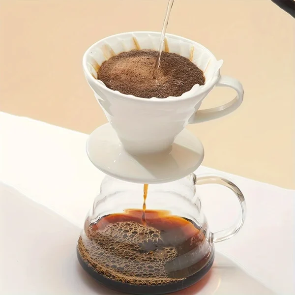 40/120 PCS V-shaped Coffee Filter Paper Coffee Cup Filter Paper 1-4 Pieces of Hand Brewed Coffee Pot Filter Paper Coffee Pot - Image 5