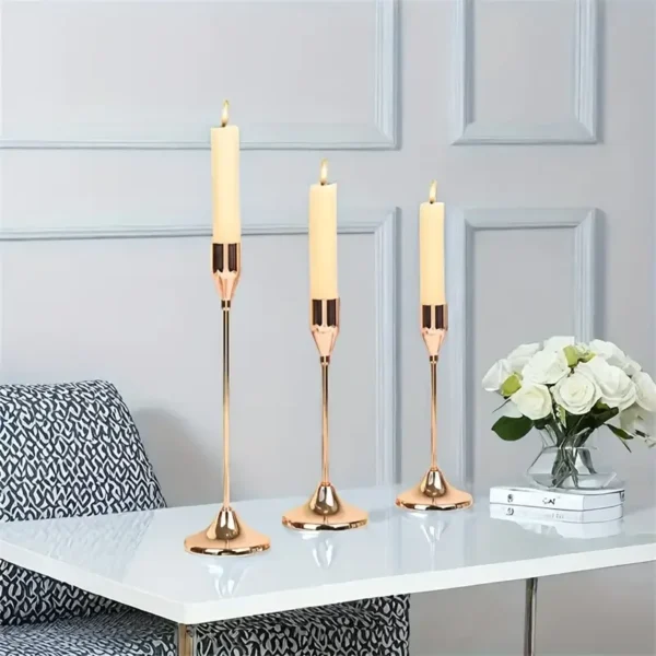 3Pcs/Set Minimalist Retro Style Metal Candle Holders Candlestick Fashion Wedding Table Candle Stand Exquisite Candlestick Tabl - Image 5