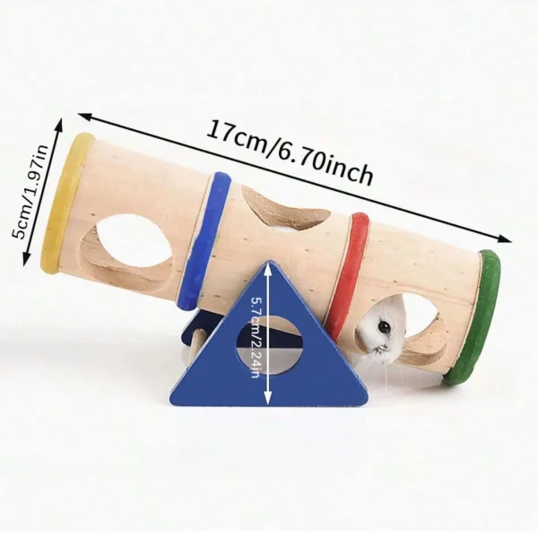 1pc-Pet toy hamster seesaw wooden squirrel seesaw bucket toy - Image 5