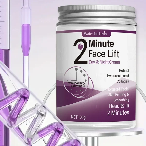 2 Minutes Facial Lifting Day and Night Cream Contains Retinol, Hyaluronic Acid and Collagen - Moisturizing Lotion Suitable for All Light Skin Tone, No Fragrance, Absorption of 2 Minutes - Image 3