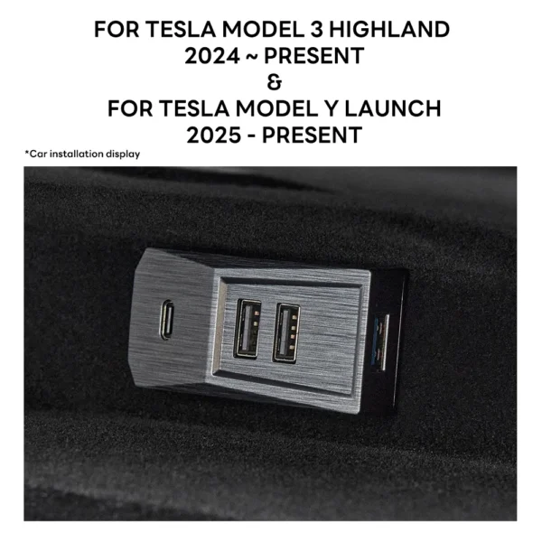 Glovebox USB Hub For Tesla Model Y Juniper 2025 Launch Mode 3 Highland 2024 Type-C Splitter Docking Station Data Tansmission - Image 2