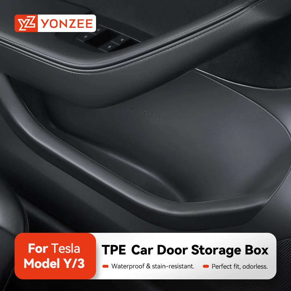 kf-S49fc0339e08e41319c8d28e3dbfcc2daP YZ For Tesla Model 3 Y Highland Juniper Car Door Side Storage Box Front Rear Side TPE Door Storage Organizer Tray Accessories - Image 1