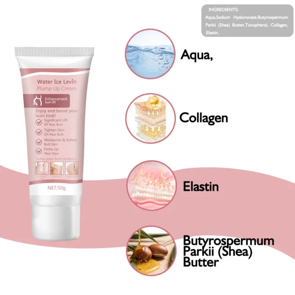 1pcs butt massage cream, containing hyaluronic acid, prevent sagging, shape hips, plump and sexy, and tighten the body - Image 6