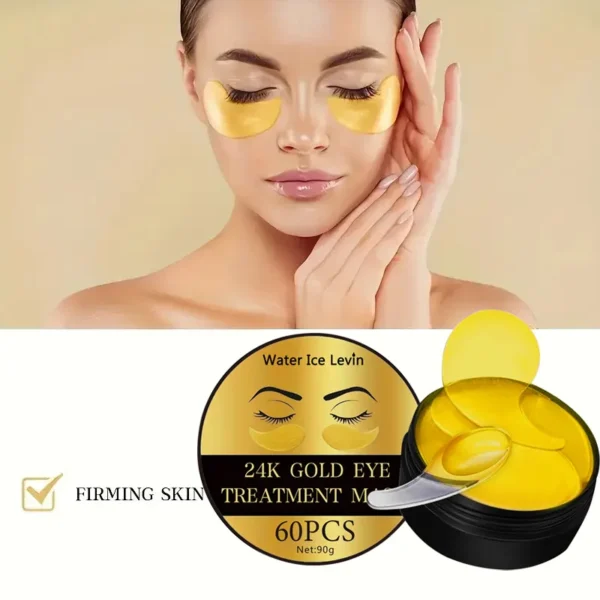 24K Gold Collagen Eye Mask Anti Dark Circles Eyes Bags Moisturizing Anti-Wrinkles Eye Patches Eyes Skin Care Products - Image 1