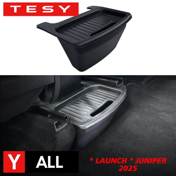 kf-S4deab58599c545edbdf3b757c6e12c9aO Rear Seat Storage Box for Tesla New Model Y 2025-2020 Launch Juniper Organizer Bins Backseat Trash Can Garbage Bag Tray - Image 1