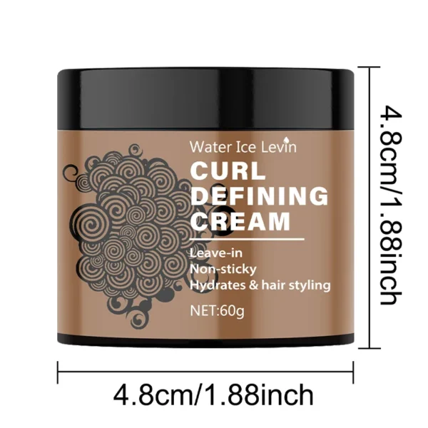 60g Curly Hair Styling Cream - Moisturizing Hair Styling Cream Suitable for Normal Hair, Men and Women, Easy to Use and Carry with Plant Formula - Image 3