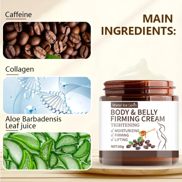 Abdominal Control Firming Cream - 60g, Plant Extract Deep Moisturizing and Moisturizing, Alcohol-Free, Suitable for All Skin Types, No Spices, Enhances Skin Elasticity - Image 3