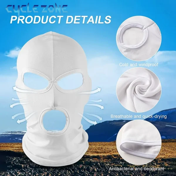 3 Hole Full Face Mask Unisex Elastic Breathable Mask Cap Quick Dry Balaclava MTB Cycling Head Scarf Outdoor Sports Face Cover - Image 3