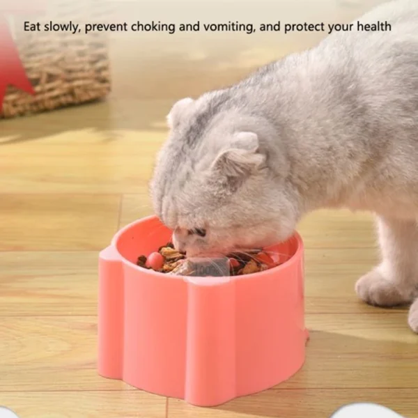 New anti-choking and high-neck protection cat bowl slow-food bowl cat dog feeder anti-overturn cat slow-food bowl pet supplies - Image 2