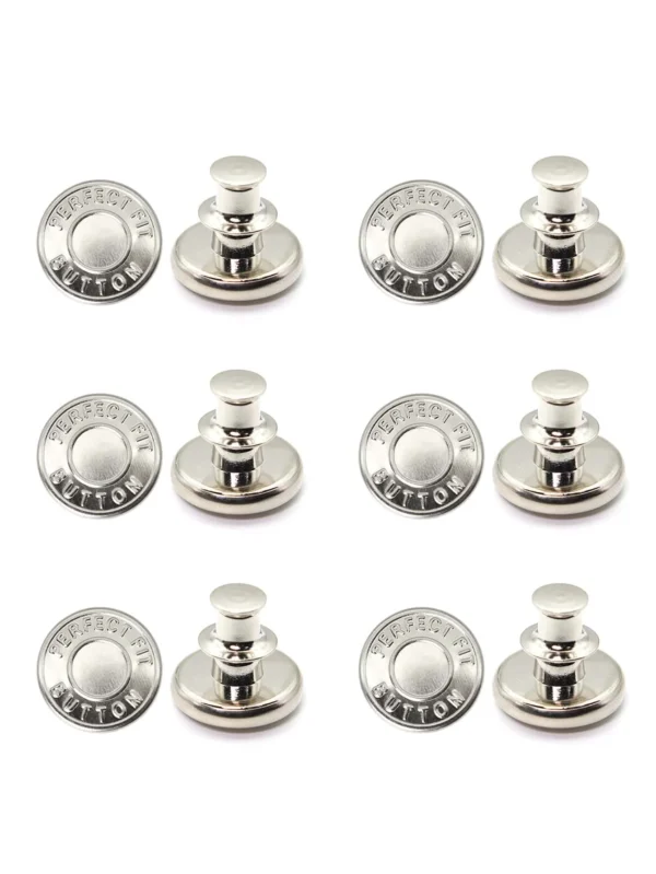 6pcs-Adjustable detachable jeans button Sew free vintage metal button garment button accessory I-button - Image 6