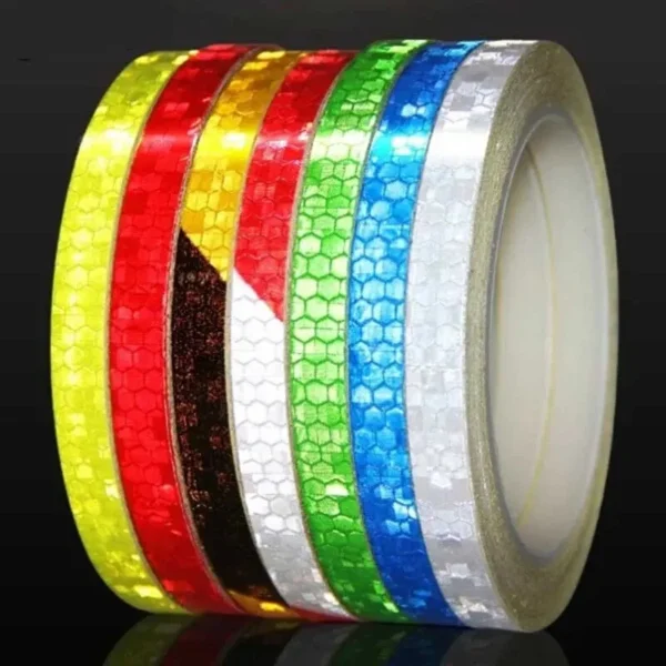 1cmx8m Bike Stickers Reflective Tape Fluorescent Safety Warning Strips MTB Cycling Tapes for Bicycle Helmet Motorcycle Scooter - Image 6