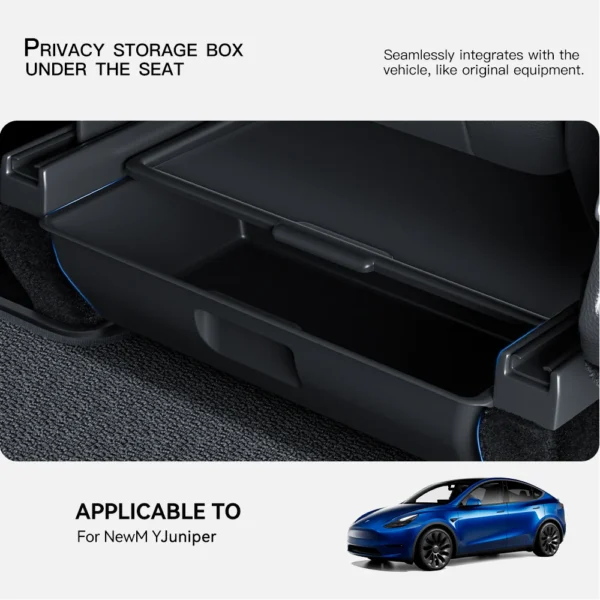 For Tesla Model Y Juniper 2025 Under Seat ABS With a lid Storage Box Drawer Holder Car Organizer Accessories For Car Accessories - Image 2