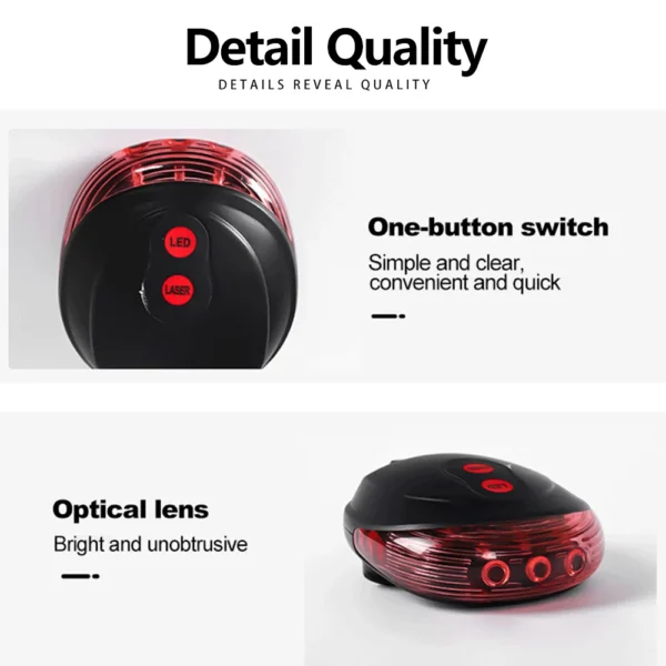 Bicycle Rear Light Red Tail Light LED Night Safety Warning Light Cycling Taillight Easy to Install Lantern for Bike Accessories - Image 6