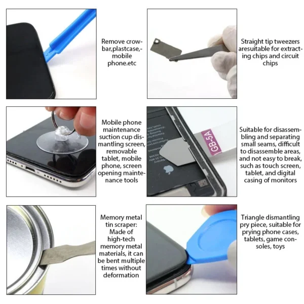 22 in 1 Mobile Phone Repair Tool Kit - Multi-Function Disassemble Set with Anti-Skid Screwdriver for iPhone - Image 3