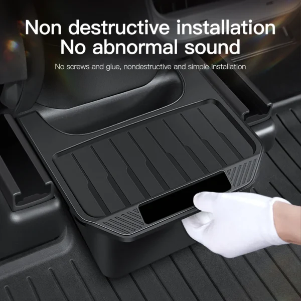 YZ For Tesla Model Y 2021-2025 Juniper Under Seat Storage Box Drawer Holder Car TPE Organizer Rear Seat Trash Can Accessories - Image 3