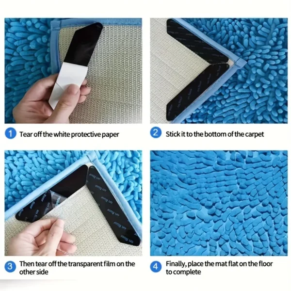 10pcs High Quality Non-slip Anti-drill Carpet Stickers Suitable For Living Room Dining Room Bathroom Rugs, Prevent Rugs From Mov - Image 2