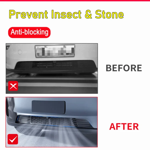 For Tesla Model Y Juniper 2025 2026 Front Bumper Grill Mesh Air Inlet Vent Cover Grille Guards Protector Anti-insect Accessories - Image 3