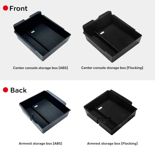 for Tesla Model Y Juniper 2025 Launch Model 3 Highland 2024 Console Armrest Storage box Organizer Flocking ABS with silicone pad - Image 6