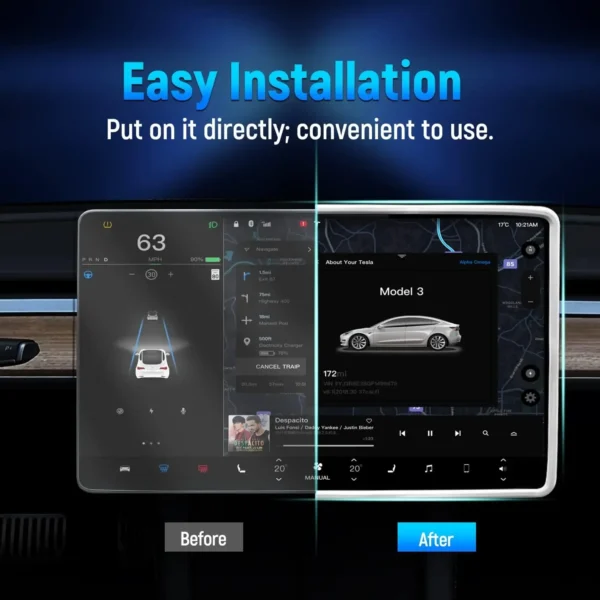 For Tesla Model 3 Y Highland Screen Protector Silicone Frame Display Edge Body Cover Central Control Accessories 2025 2024 2023 - Image 2