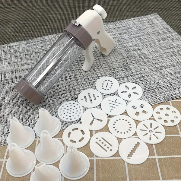 1set-Cookie press - perfect for making small cookies - includes plastic press guns and accessories - basic kitchen tools - Image 4