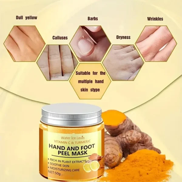 Vitamin c and turmeric hand wax mask for hands and feet, smoothing skin, gently cleansing hand mask, illuminating hand skin - Image 6