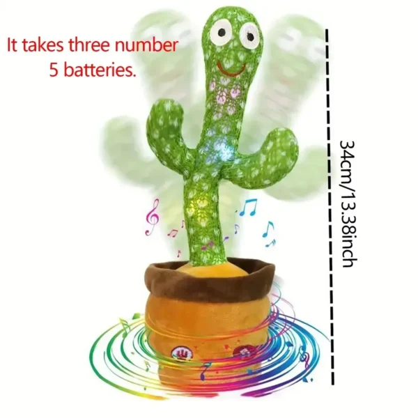 Dancing Cactus Song Speaker Talking Usb Battery Voice Repeat Plush Cactu Dancer Toy Talk Plushie Stuffed Toys For Kids Gift - Image 6