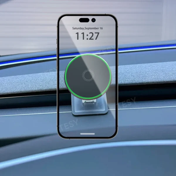 Phone Holder Mount Magnetic Wireless Charger 15W Compatible with MagSafe For Tesla Model Y Juniper Launch 2026 Model 3 Highland - Image 2