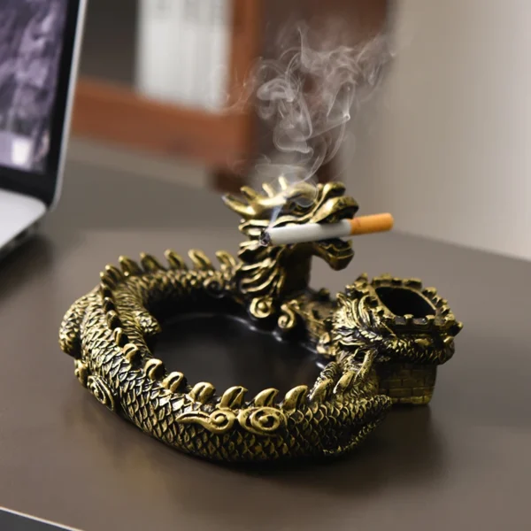 Creative Panlong Ashtray Series Decoration Living Room Office Desktop Decoration Retro Home Multi-Functional Gift for Boyfriend - Image 2