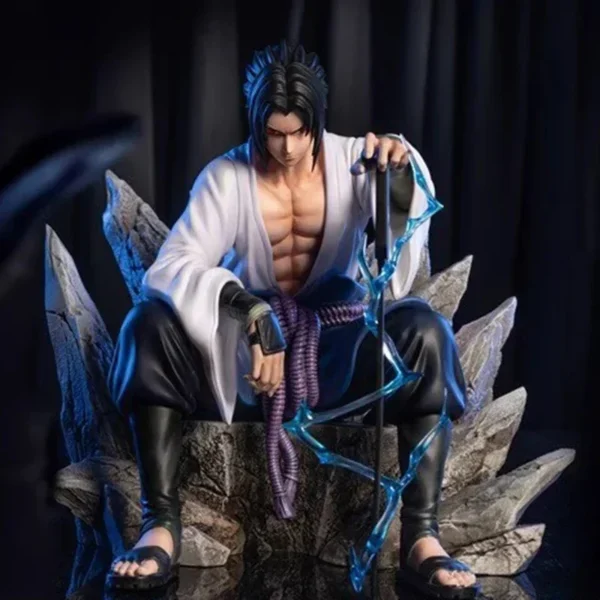 18cm NARUTO Uchiha Sasuke Mantra Seal Action Figure Sitting Pose Pvc Model Statue Collection Decoration Toys Gift Ornaments - Image 2