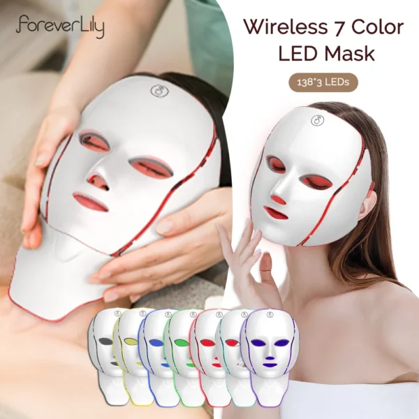 Face Neck Beauty Mask 7 Colors Light LED Mask Photon Red Light Facial Skin Care Repair Skin Anti Aging Wrinkle Skin Tightening - Image 7