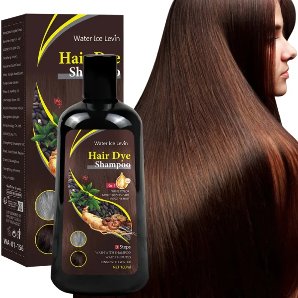 New Hair color shampoo 3 in 1 makes hair instantly from white to brown natural hair color protective sleeve for women 100ML - Image 7