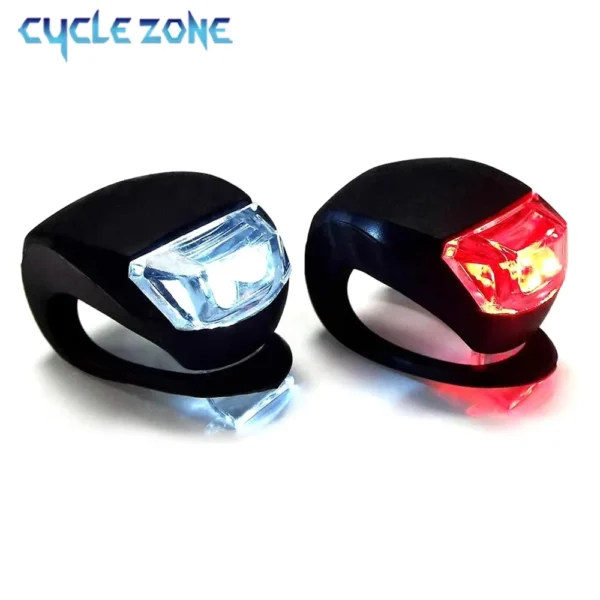 2 PCS Silicone Bicycle Front Rear Light Set Night Riding Safety Warning Taillight Easy to Install Flashlight Headlight Tail Lamp - Image 1