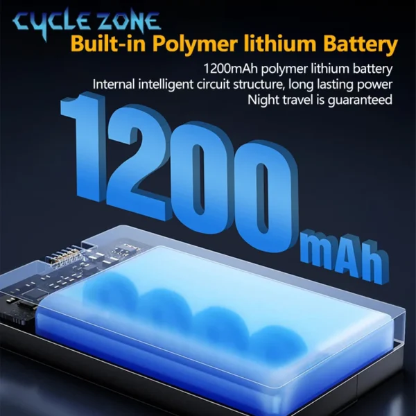 Bicycle Front Light Rechargeable MTB Mountain Road Bike Head Lamp Flashlight for Night Riding Power Display Cycling Accessories - Image 5