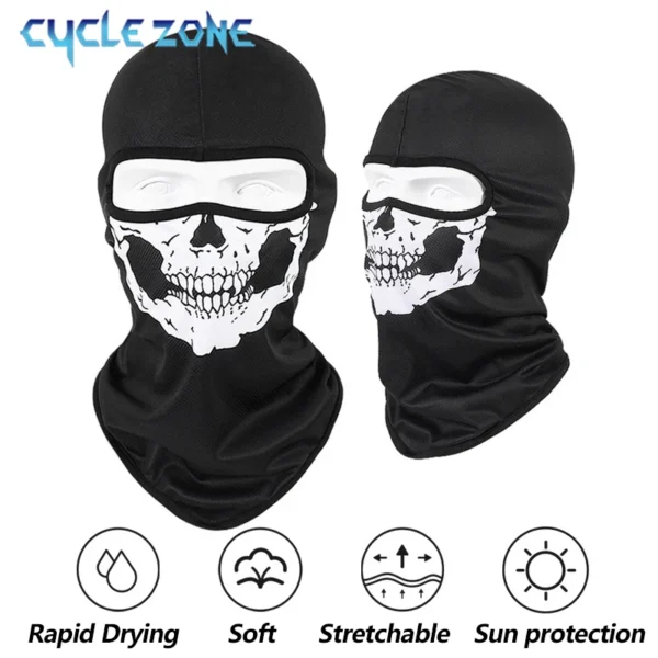 Motorcycle Balaclava Face Mask Bike Full Face Skull Mask Men Hat Ski Cap Anti-UV Windproof Head Neck Warmer Bicycle Helmet Liner - Image 1