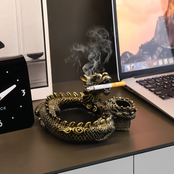Creative Panlong Ashtray Series Decoration Living Room Office Desktop Decoration Retro Home Multi-Functional Gift for Boyfriend - Image 5