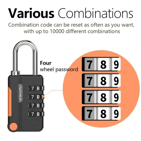 Keyless 4-Digit Combination Padlock for Travel Lightweight Backpack Shackle Luggage Lock Sports Fitness Outdoor Use - Image 3