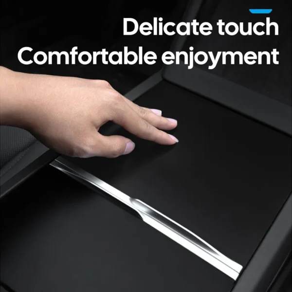 For Tesla Model Y Juniper Launch 2025 Model 3 Highland 2024 Center Console Panel Sticker Suede Film Carbon Wooden Central Cover - Image 3