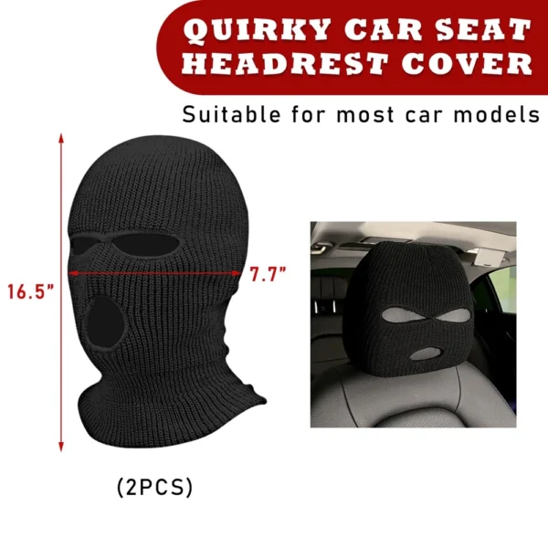 Universal Car Headrest Cover Funny Car Seat Face Mask Ski Mask Wrap Protection Vehicle Front Head Rest Protectors Accessories - Image 2