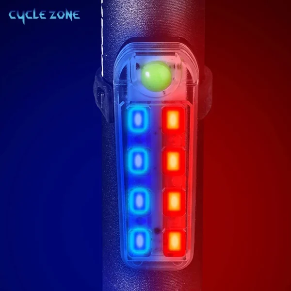 kf-S611c0035d7d94f97bfa5f0af338854a3q Bicycle Tail Light Safety Warning Red Blue Light Rechargeable Bike Rear Lights 8 LED Waterproof Outdoor MTB Cycling Taillight - Image 1
