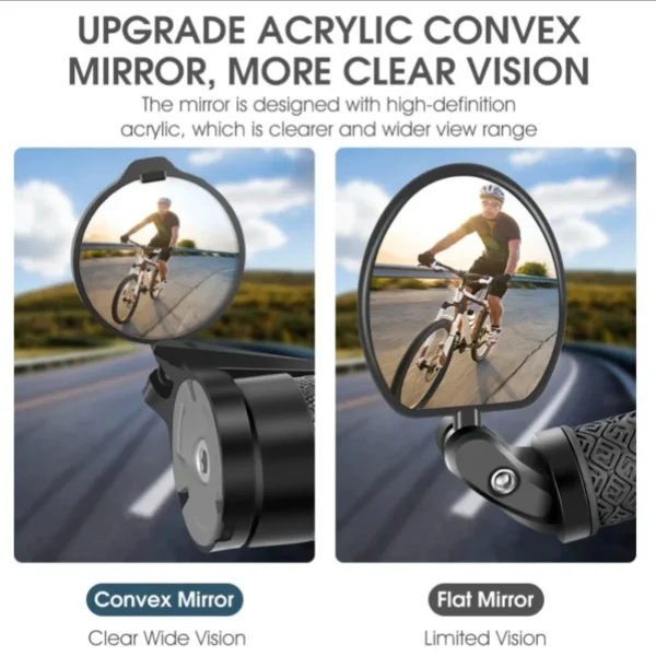 1Pcs/1 Pair Bicycle Rearview Mirror Universal Adjustable Convex Mirrors Rotate Handlebar End Mirror MTB Road Bike Accessories - Image 5