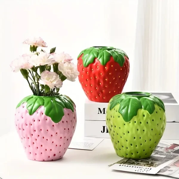 Creative Strawberry Shaped Vase for Flower Arrangement Living Room Home Decoration Decoration Flower Pot - Image 2